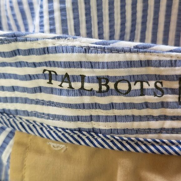 Talbots Blue & White Striped Relaxed Chino Shorts - Picture 5 of 6